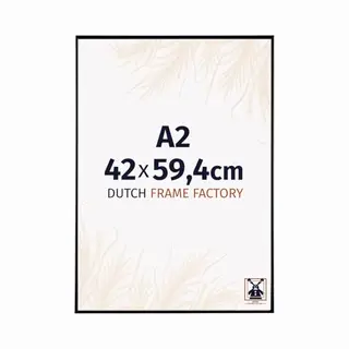 Dutch Frame Factory - Bilderrahmen Din A2 42x59, 4 Cm - Schwarz Hochglanz - Bilderrhamen Aus Kunststoff Mit Antireflex Kunstglas - Fotorahmen Din A2