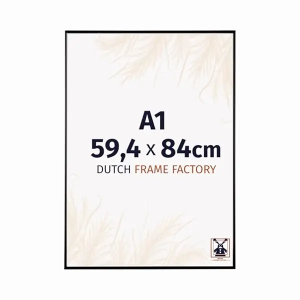 Dutch Frame Factory - Bilderrahmen Din A1 59, 4x84 Cm - Schwarz Hochglanz - Bilderrhamen Aus Kunststoff Mit Antireflex Kunstglas - Fotorahmen Din A1 thumbnail