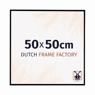 Dutch Frame Factory - Bilderrahmen 50x50 Cm - Schwarz Matt - Bilderrhamen Aus Kunststoff Mit Antireflex Kunstglas - Fotorahmen 50x50 Cm - Easy
