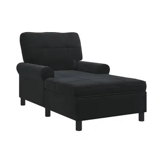 VidaXL Chaiselongue Lounge-Liege Mit Kissen Schwarz 91 X 157 X 91 Cm Samt, 1 Teile