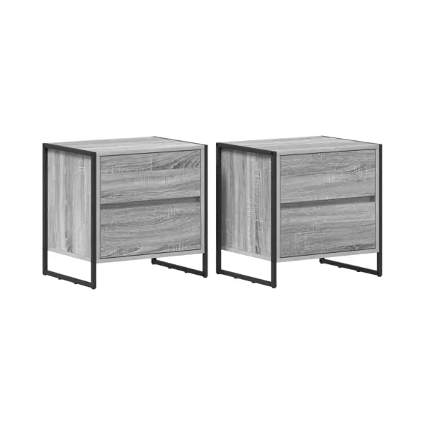 VidaXL Nachttisch 2 Pcs Graues Sonoma 50 X 39, 5 X 50 Cm Holzwerkstoff thumbnail