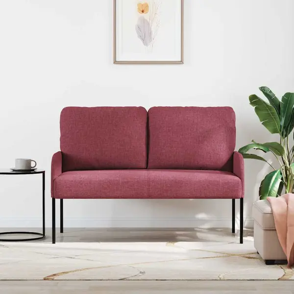 VidaXL Sofas Mit Kissen 110cm Weinrot Sperrholz thumbnail
