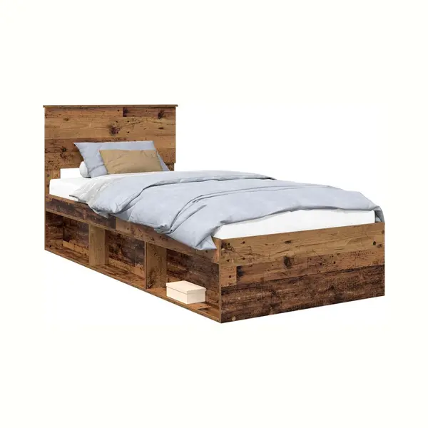 VidaXL Bettrahmen Altholz 90 X 200 Cm Massives Kiefernholz thumbnail