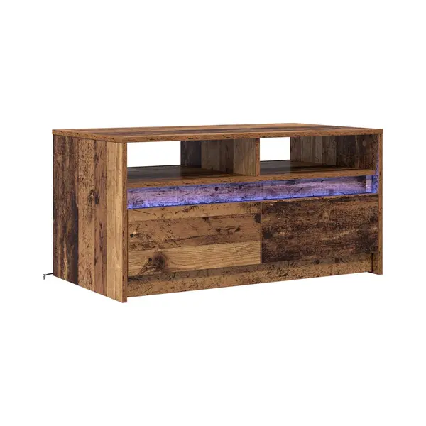 VidaXL Couchtisch Mit Schubladen Altholz 90 X 50 X 45 Cm Holzwerkstoff thumbnail