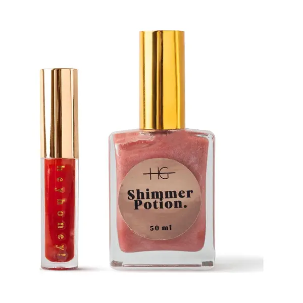 Hg Aesthetics Summer Shine Set – HeyHoney Lip Oil 10 Ml + Elixir Shine Dry Oil 50 Ml – Hydraterende Duo Voor Stralende Lippen & Huid (Sunburst thumbnail