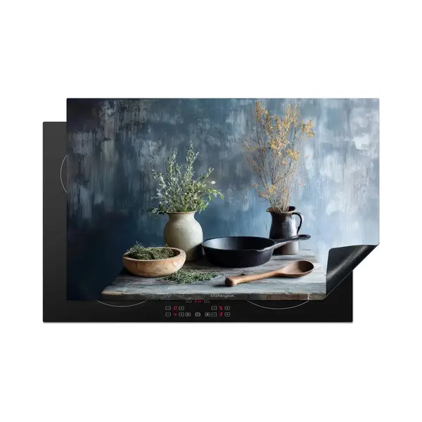 KitchenYeah® Inductie Beschermer 80.2x52.2 Cm - Stilleven - Kruiden - Rustiek - Kookplaataccessoires - Afdekplaat Voor Kookplaat - Inductiebeschermer thumbnail