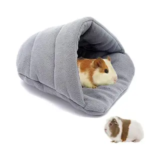 Qttvbtna - Huisdierenbed - Warm Knuffelhuisje - Comfortabel Nest - Voor Kleine Dieren - Cavia Egel Hamster - Huisdierhuisje - Lichtgrijs - 38x28cm - 1