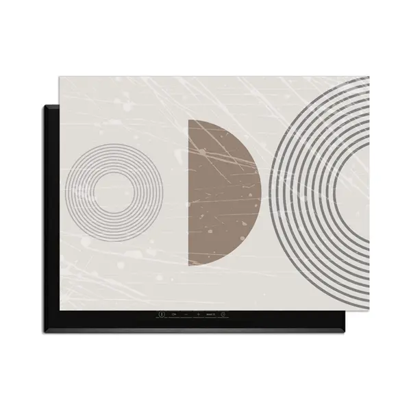 KitchenArt - Minimal Waves – Japandi Inductie Beschermer - 80x52 Cm - Kookplaat Beschermer - Luxe Afdekplaat Inductieplaat - Anti-slip & Oprolbaar - thumbnail