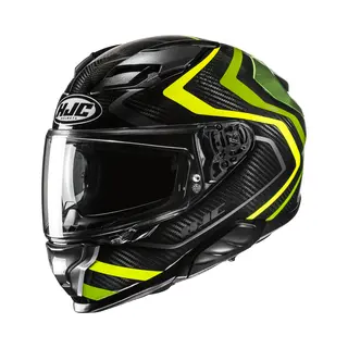 Hjc F71 Carbon Nevio Zwart Groen Geel Integraalhelm - Maat L - Helm