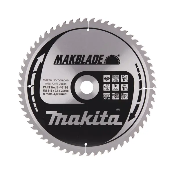 Makita, Zaagbladen, Kreissägeblatt Makblade Tct • 315 X 30 Mm • 60 Zähne • Holz thumbnail