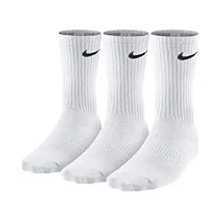 Nike Unisex Trainingssocken 3 Paar Lightweight Crew, Weiß (White/Black), Gr. 38-42 (Herstellergröße, M)