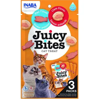 Inaba Juicy Bites - Kattensnack - Vis Mosselen 3x10 G