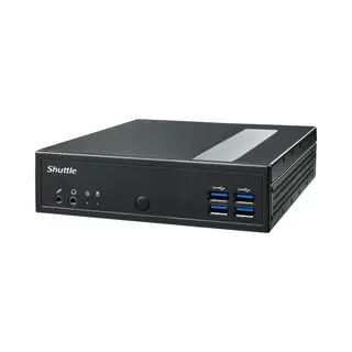 Shuttle Xpc slim Barebone DL30N, Intel N100, 1x DDR5, 2x Lan (2x 2.5Gbit), 2xCOM,1xHDMI,1xDP, 1x Vga, ventilatorloos , 24/7 permanent gebruik