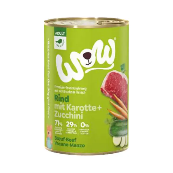 Wow Hundefutter Nass Adult Mit Rind, 6X 800g I Reichhaltiges Nassfutter Für Ausgewachsene Hunde Aller Rassen I Beste Qualität Mit Viel Fleisch, thumbnail