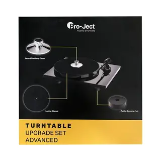 Pro-Ject Pro- Ject Upgrade Set Advanced - Plattenspielerzubehör - Clamp It, Damp It, Leather It - Reduziert Resonanzen - Klangverbesserung - Vermeidet