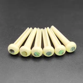 Lintage Guitars Set (6 Stuks) Parelmoer Brugpinnen Wit - Akoestische Gitaar - Pinnen Voor Gitaar - Gitaar Accessoires