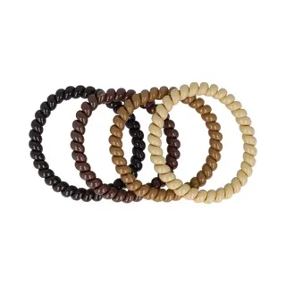 Haarsoires Haarelastieken Invisibobble - Smal - Telefoondraad - Bruin Beige - Set Van 4 - Spiraal Haar Elastieken - Haarvriendelijk