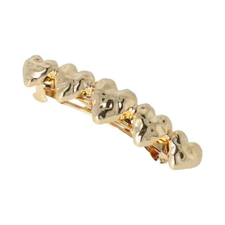 Haarsoires Haarspeld Patentspeld 7cm – Hartjes – Metaal – Goud - Haarspelden Voor Dames - Haarklem - Haarclip - Haaraccessoires - Hair Clip -