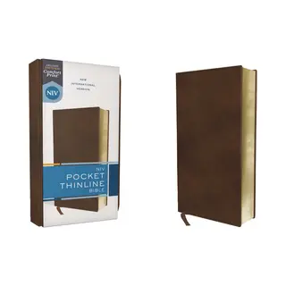 Niv, Pocket Thinline Bible, Leathersoft, Brown, Red Letter, Comfort Print