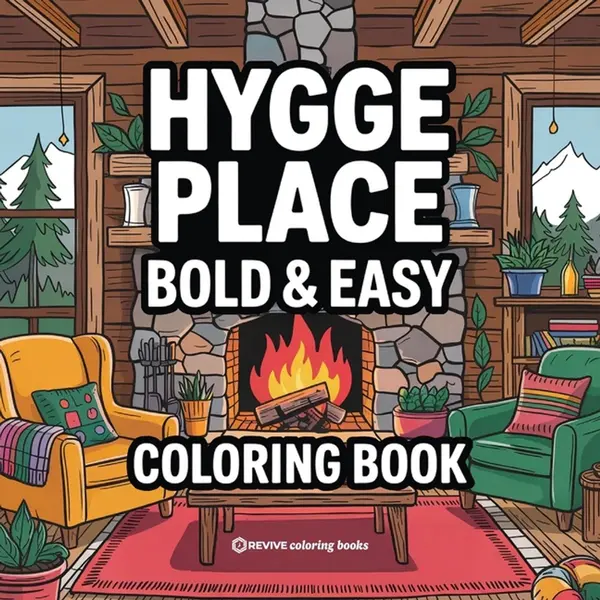 Bold & Easy Stress Relief Coloring Books- Bold & Easy Hygge Place Coloring Book thumbnail