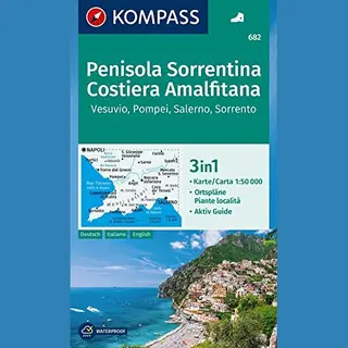Kompass Wanderkarte 682 Penisola Sorrentina, Costiera Amalfitana, Vesuvio, Pompei, Salerno, Sorrento 1, 50.000