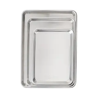 Nordic Ware Naturals Baker's Delight 3-delige Set Kookplaten Van Natuurlijk Aluminium Met Superieure Warmtegeleiding, Hoogwaardig Kookgerei, Gemaakt