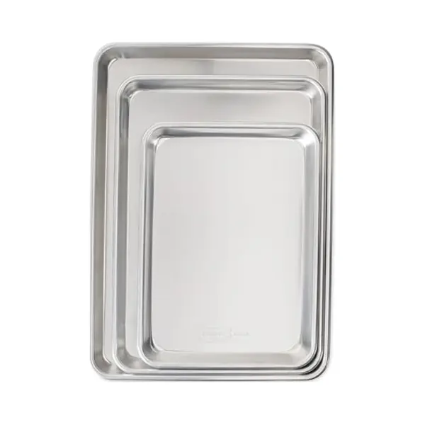 Nordic Ware Naturals 3-teiliges Back- Und Bratset, Aluminiumblech, Halbblech, Gelee-Rolle, Verkappter Verzinkter Rand thumbnail
