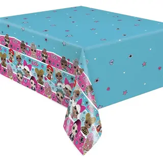 Unique 20903 Plastic Tablecloth-2.13 M X 1.37 M-Lol Surprise Party, Print, Multicolour