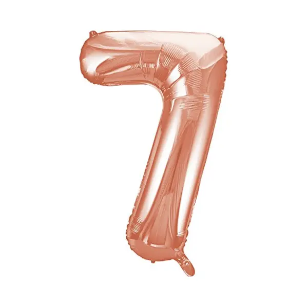 Unique Party Reuzenballon Nummer 7, 86 Cm, Roségoudfolie thumbnail