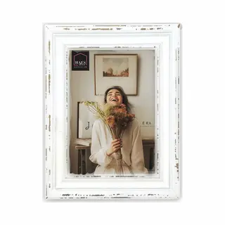 Haes Deco - Houten Fotolijst Narbonne Vintage Wit Voor Foto 20x30 - SY923WHS