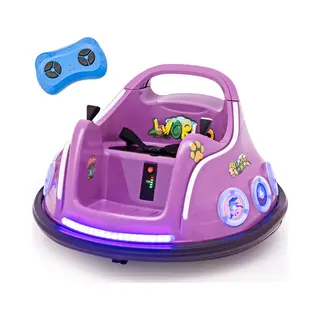 Costway 12 V Botsauto Voor Kinderen, 360 Graden Rotatie, Elektrische Bumper Auto Met Muziek En Verlichting, Incl. 2, 4 GHz Afstandsbediening, Ideaal