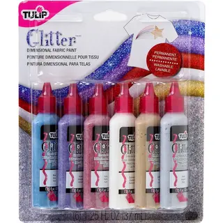 Tulip Dimensional Glitter Fabric Paint - 6 Stuks