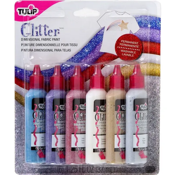Tulip Dimensional Glitter Fabric Paint - 6 Stuks thumbnail
