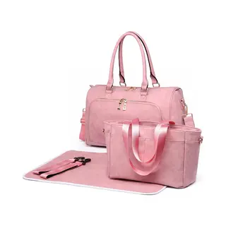 Miss Lulu Luier- En Verzorgingstas – Luiertas Set – Afneembare Draagtas - Stijlvol – Roze - Premium Kwaliteit - Grote Capaciteit -