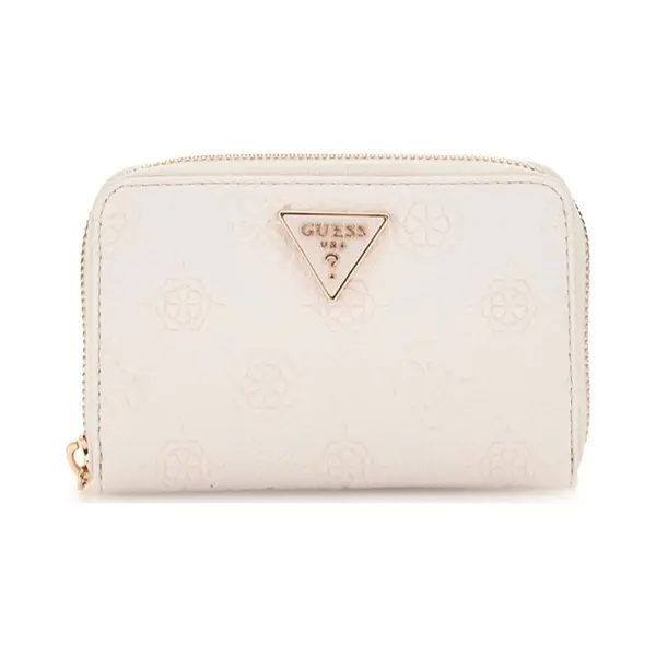 Guess, Damen, Portemonnaie, Portemonnee / Portefeuille Dames - Ritsportemonnee - Cresida - Beige, Beige, Weiss thumbnail