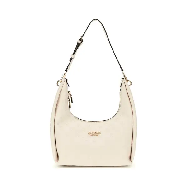 Guess Schoudertas Phoebe Hobo Shoulder Bag Creme White Logo Crème thumbnail