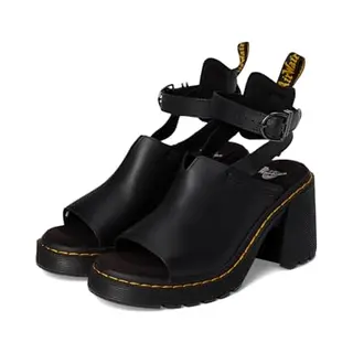 Dr. Martens Millee Leder Open Toe Sandalen In Schwarz, Größe, 39