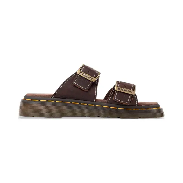 Dr Martens For Woman. 43410200 Brown Leather Josef Dark Sandals (39), Flat, None, Casual thumbnail