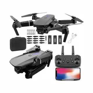 Quadcopter Dual Camera Vliegtuig Drone - Afstandsbediening Drone - 480P - WiFi One-key Return Functie - 550 MAh - Zwart
