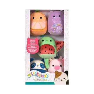 Jazwares Micromallows - 5 Pack Plush Squishmallows (Lai, Reshma, Scout, Orin, Hanna) 6cm