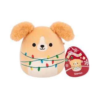 Squishmallows Original 7.5-Inch Stevon The Golden Retriever With String Lights Holiday Plush | Collectable Cute Plush Toy, Cuddly Toys For Children,
