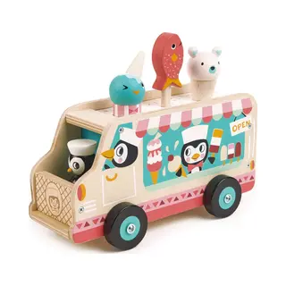 Houten Ijscream Truck Pinguins | Tender Leaf Toys
