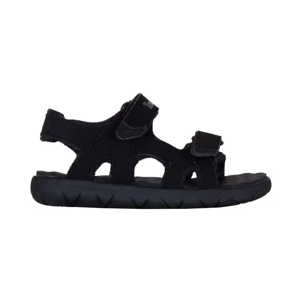 Timberland Unisex For Kids. TB0A1QXV0011 Perkins Row Leather Sandals With Heel Strap Black (21), Flat, Velcro, Casual, Children's Fashion thumbnail