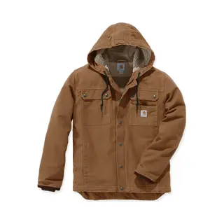 Carhartt, Herren, Loose-Fit Arbeitsjacke Aus Gewaschenem Canvas Mit Sherpa-Futter, Carhartt® Farbe, Braun, Größe Xl
