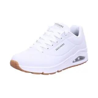 Skechers Für Herren. 52458 Uno Stand On Air Turnschuhe Weiß (45), Wohnung, 1 Bis 3 Cm, Schnürsenkel, Lässig, Sportlich, Laufen