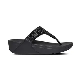 Fitflop Fit Flop Lulu Shimmerfoil Damessandalen, Zwart, Zwart, 39 Eu