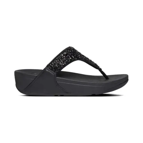 Fitflop Fit Flop Lulu Shimmerfoil Damessandalen, Zwart, Zwart, 39 Eu thumbnail