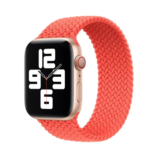 Apple Gevlochten Solobandje Voor De Apple Watch | 38/40/41/42 Mm - Maat 5 - Electric Orange thumbnail
