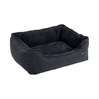 Feandrea Hundebett, Hundekissen In Leinenoptik, Hundekorb, Erhöhte Ränder, Rutschfeste Unterseite, Bezug Abnehmbar Waschbar, L, Für Mittelgroße