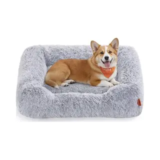 Feandrea Hundebett, Großes Hundekissen, 91 X 68 X 18 Cm, Hundekorb, Weiche Polsterung, Hundesofa, Erhöhte Ränder, Bezug Abnehmbar Und Waschbar,